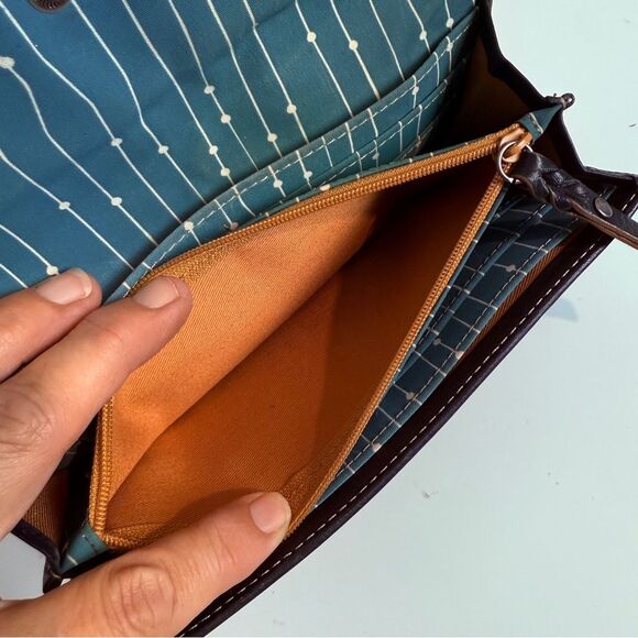 Vintage Fossil Black Leather Folio Wallet Y2K - Picture 8 of 10